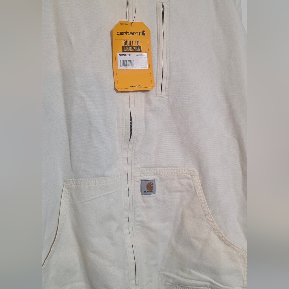 Carhartt Women's Crawford Bomber Jacket Natural Size 2X NWT - Picture 3 of 7